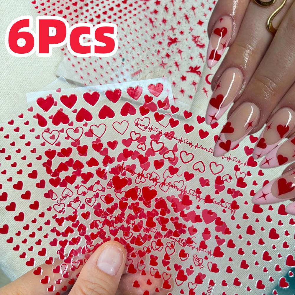 6 pz/set Rosso Amore-Cuore San - Nail Art Valentine recensione e prezzo
