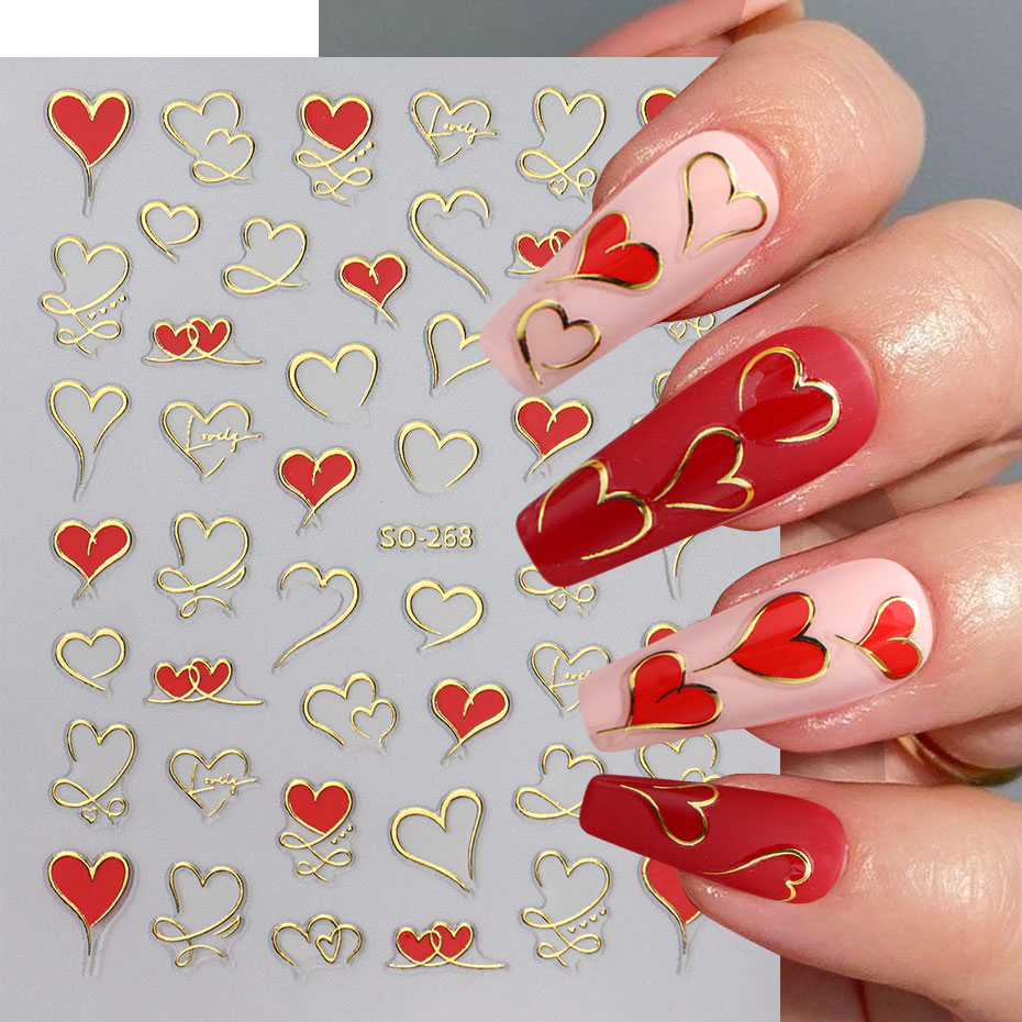 3 pz Y2K Oro Onda Linea Cuore  - Nail Art Valentine recensione e prezzo