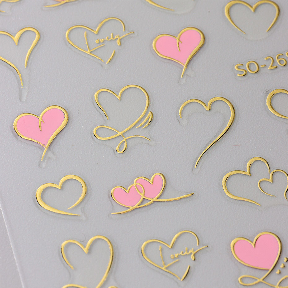 3 pz Y2K Oro Onda Linea Cuore  - Nail Art Valentine recensione e prezzo